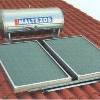 MALT H-R 125lt/SAC 100X150 Ηλιακός Θερμοσίφωνας Inox Διπλής Ενέργειας με Επιλεκτικό Συλλέκτη και Βάση Κεραμοσκεπής